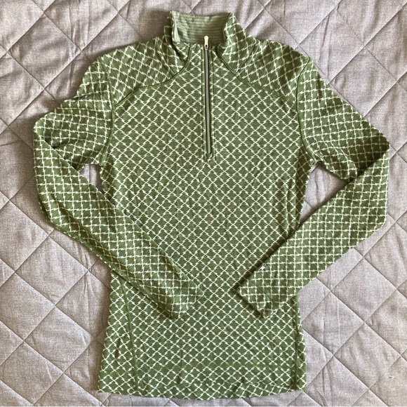 SmartWool Long Sleeve 1/4 Zip Pullover Women’s Medium Green Merino Base Layer - Picture 1 of 13